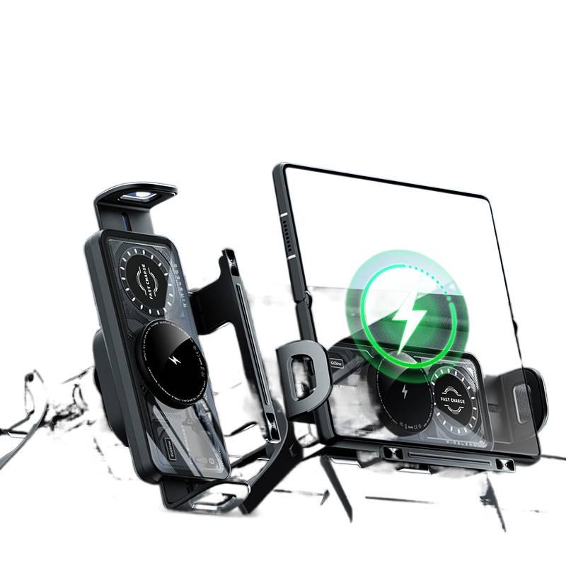 حامل جوال للسيارة مع تثبيت على فتحة التكييف ودوران 360 درجة لـمناسب لمعظم الهواتف باللون الأسود للاستخدام الداخلي للرحلات اليومية سهل الحمل - Image 2