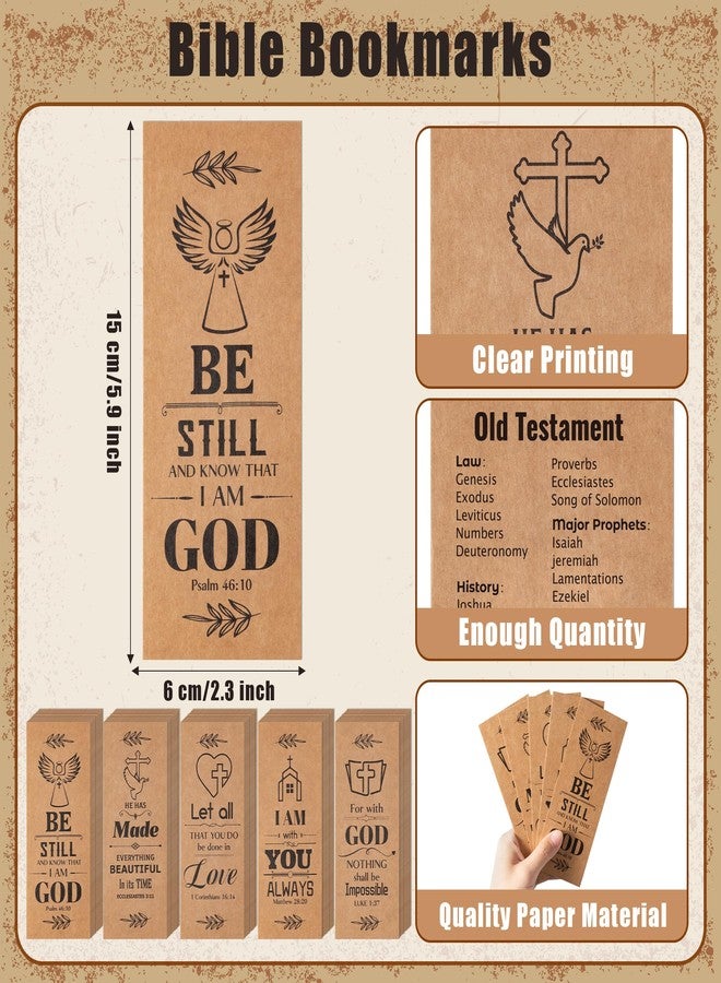 Haooryx Christian Bible Pen Bookmark - 50-Piece Christian Bible Verse Bamboo Inspirational Pen Scripture Biblical Bookmark Set Sunday School Church Religious Multi-Item Party Favor Packs Gifts Bulk - Image 3