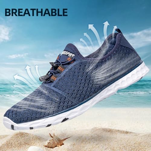 DOUSSPRT Men's Water Shoes Quick Drying Sports Aqua Shoes BlueWhite Size 8.5 - Image 5