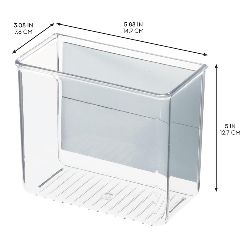 iDesign Magnetic Small Clear Plastic Organizer Bins for Laundry Room Storage - 2-Pack - Image 3