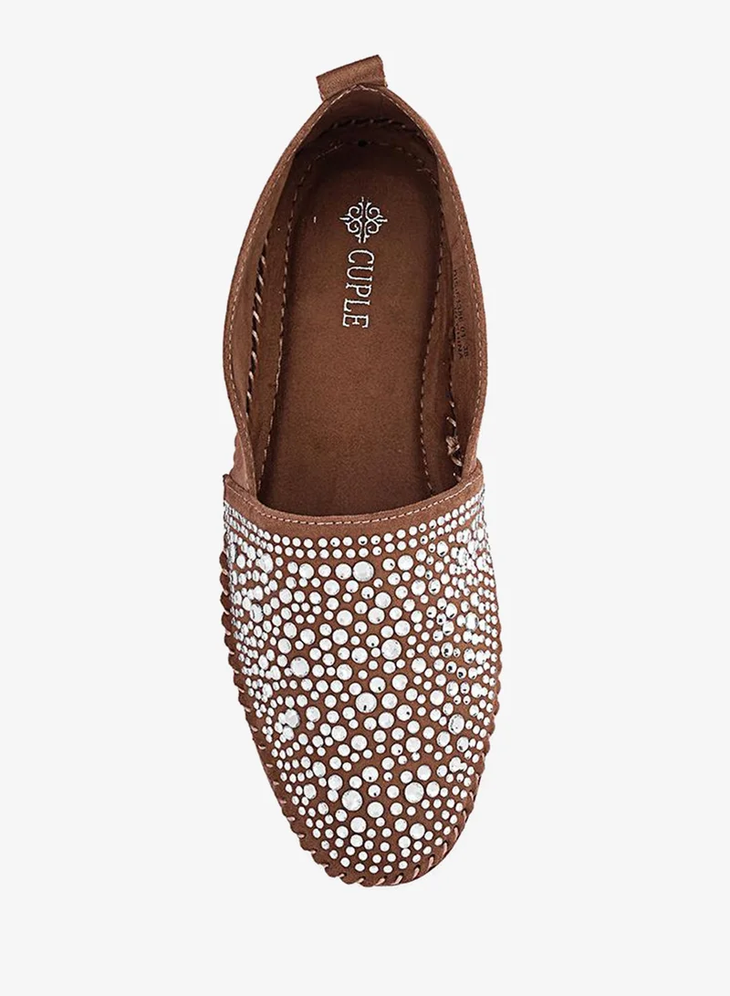 Cuple DK Beige Women Embellished Slip-on Flats for Women | Best Price UAE