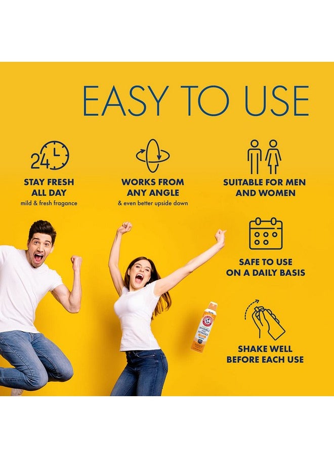Arm & Hammer - بخاخ بودرة الجسم غير المرئية من آرم آند هامر، خالٍ من التلك، للتحكم في رائحة الجسم والتعرق للرجال والنساء، بخاخ بودرة الجسم للنساء والرجال، بخاخ بودرة الجسم من آرم آند هامر، 7 أونصة (عبوة من 3 قطع) - Image 1