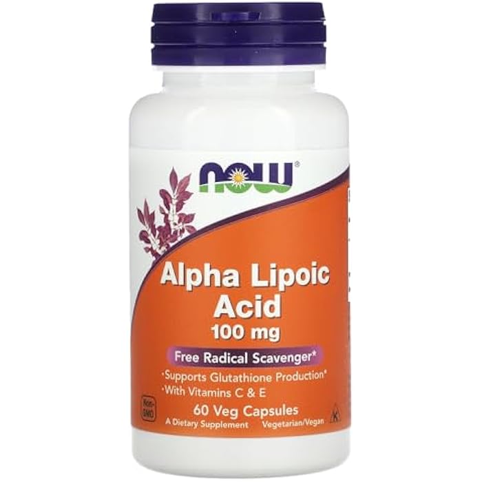 now Alpha Lipoic Acid 100mg with E & C, 60 Vegetarian Capsules - Image 1
