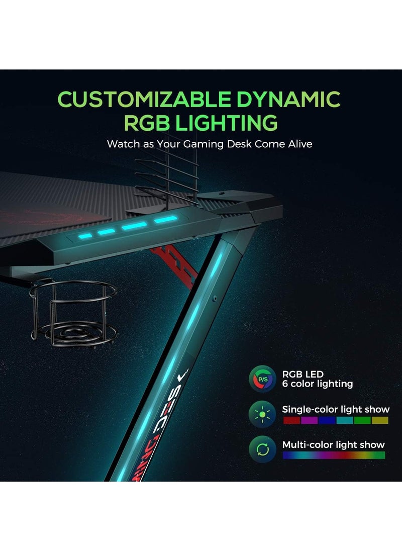 Ergonomic Gaming Desk With RGB Lights