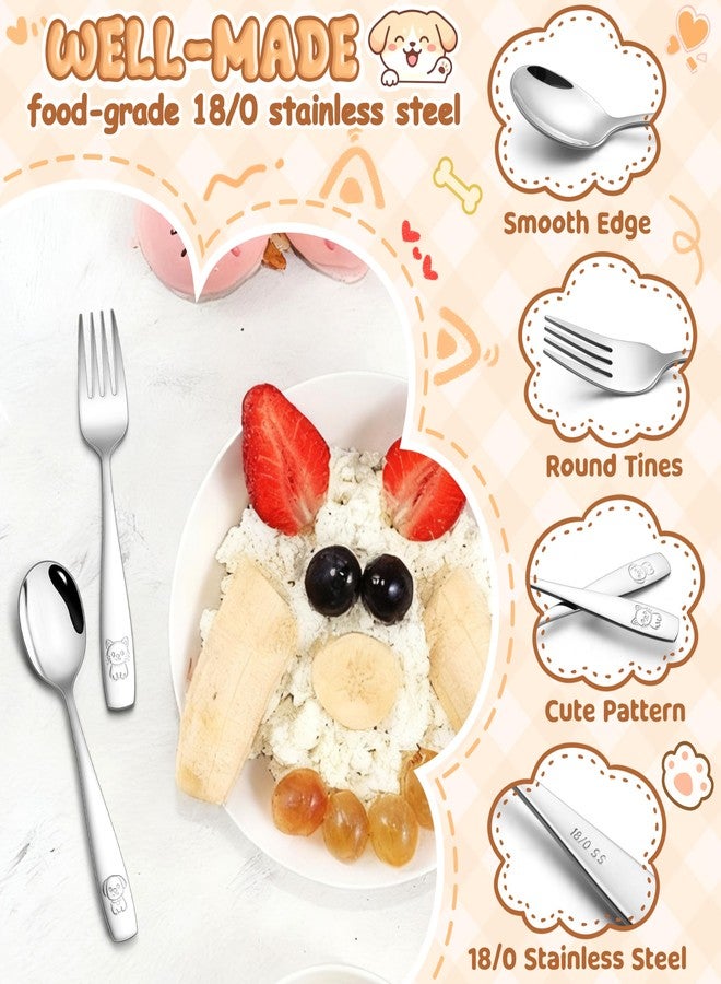 HaWare 12 Pieces Toddler Utensils Set, Stainless Steel Kids Silverware Set, Food-grade Toddler Forks and Spoons, Children Safe Flatware Cutlery Set with Cute Animal Handle Pattern, Dishwasher Safe - Image 3