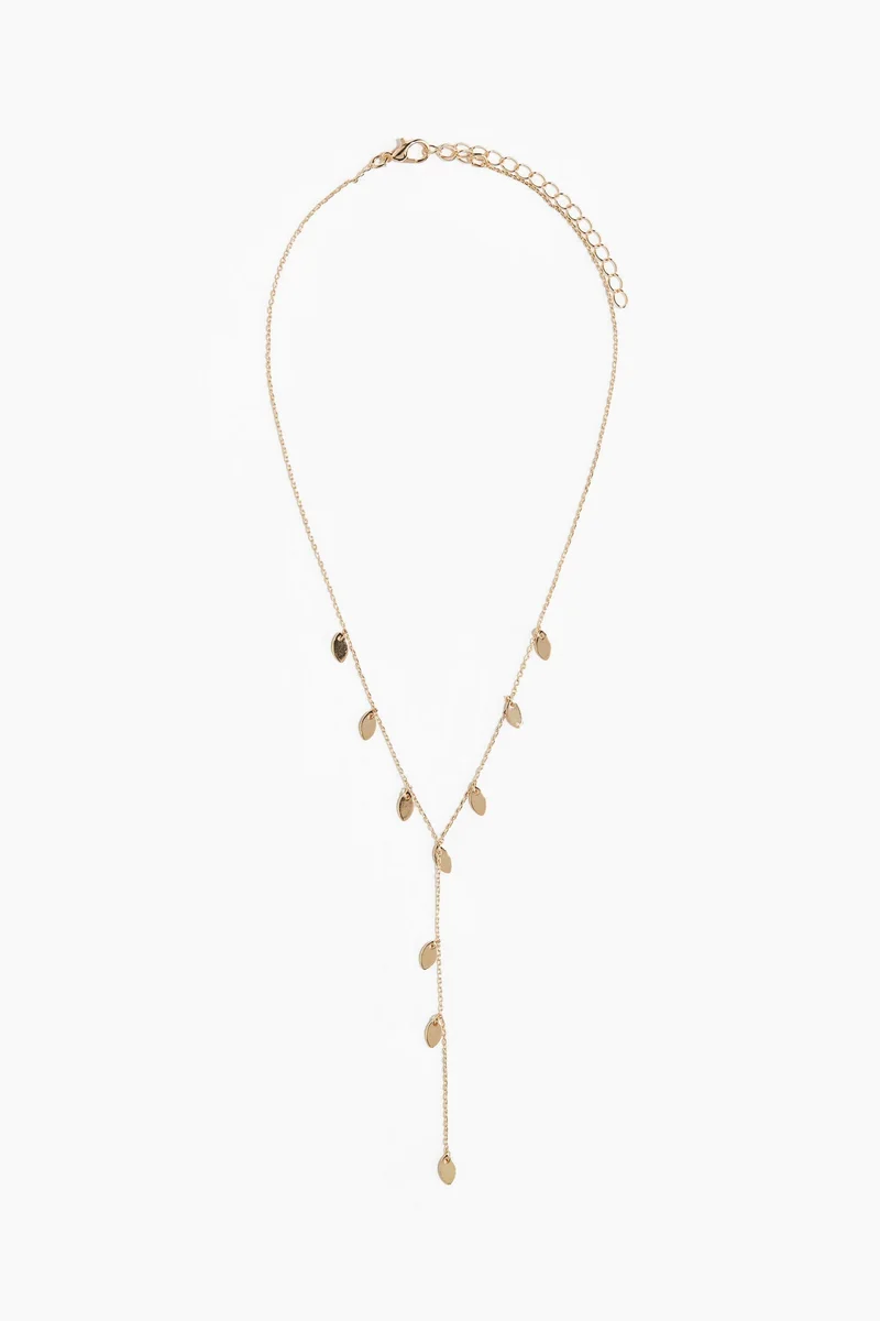 H&M Leaf-pendant lariat necklace
