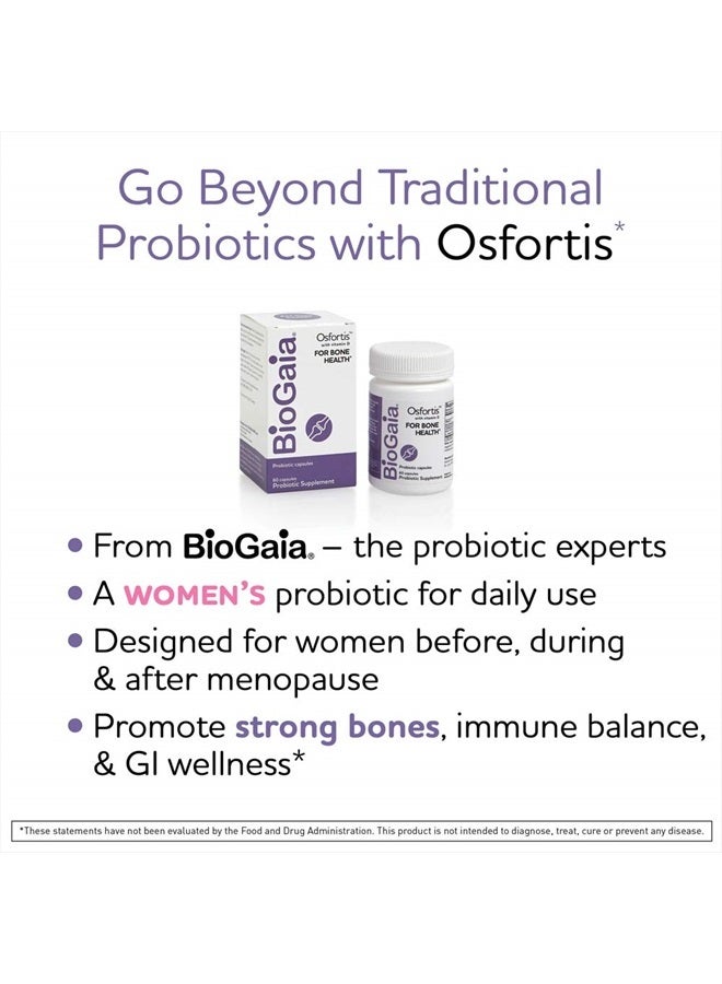 BioGaia Osfortis, Women's Probiotic for Strong Bones, Immune Balance & GI Wellness, Contains L. reuteri 6475, 60 Capsules, 1 Pack - Image 5