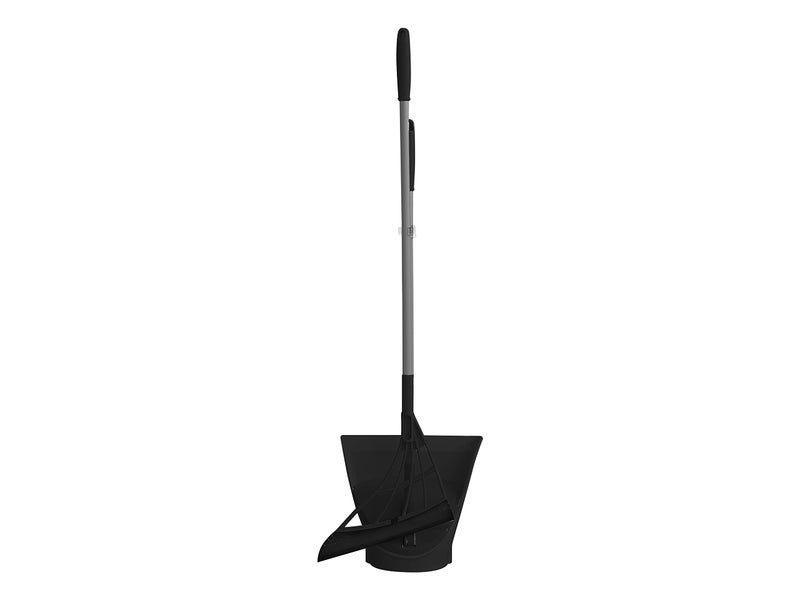 Broombi and Dustpan Set  AllSurface Silicone Broom  Squeegee for Indoor Cleaning  Sweeps Glass Dust Removes Pet Hair Liquids  Smooth Floors Rugs Windows  OneClick Smart Dustpan Black