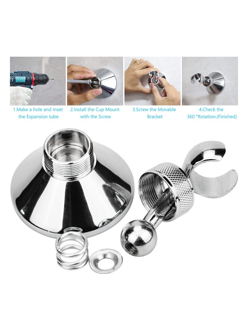 Zikra Adjustable Removable Shower Head Holder Bracket - Zinc Alloy Wall-Mounted Shower Wand Support with Screw for Standard Handheld Shower Hose in Bathroom. - Image 3