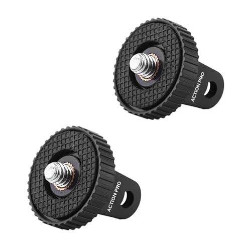 Action Pro 1/4" Thread Tripod Mount Adapter with Stainless Steel Insert Compatible with GoPro Hero 13/12/11/10/9/8/7/6/5/4, Insta360, DJI Osmo Pocket, SJCAM, Xiaomi & Yi Action Cameras (Pack of 2) - Image 1
