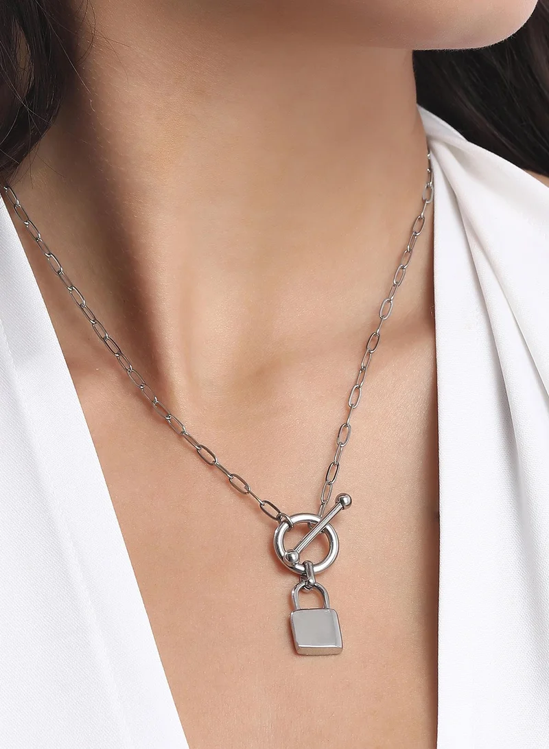 Sohi  Chunky Padlock Toggle Necklace for Women | Best Price UAE
