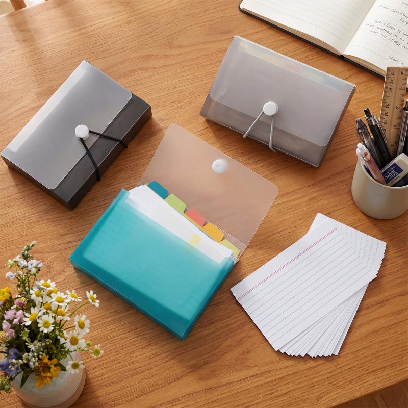 ForraFun 3 Set 3" x 5" Index Card Case Box Includes 900 Cards 3 Business 3x5 Index Card Holders with 15 Tab Dividers Comes for Storing Recipe Cards Office School - Image 4