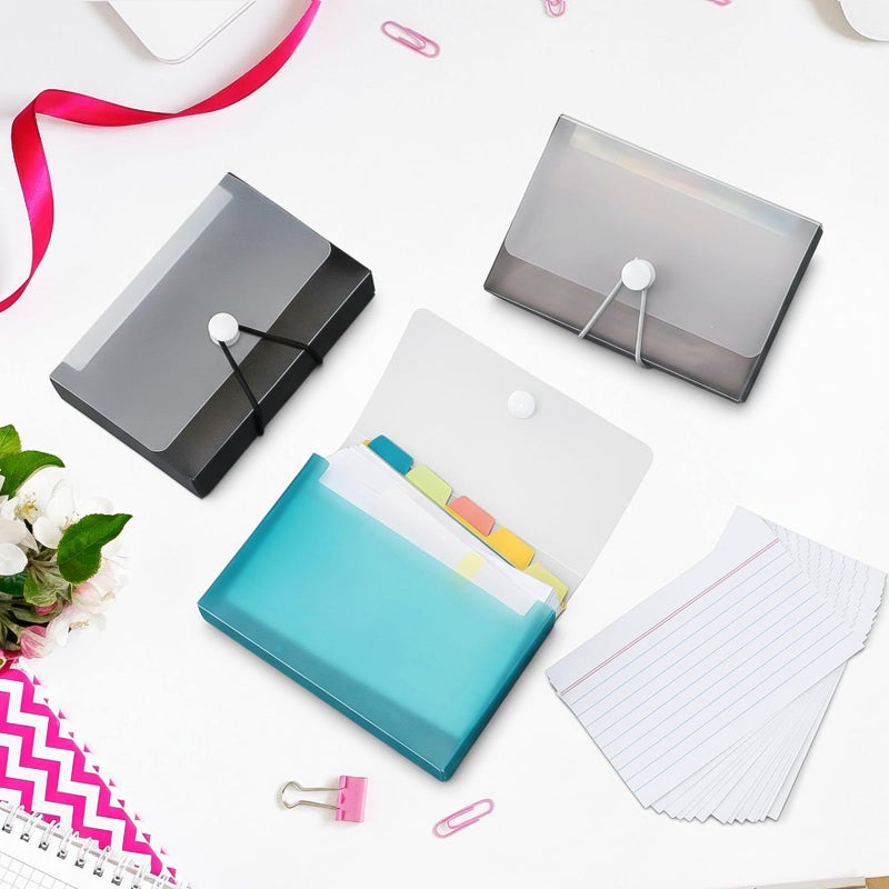 ForraFun 3 Set 3" x 5" Index Card Case Box Includes 900 Cards 3 Business 3x5 Index Card Holders with 15 Tab Dividers Comes for Storing Recipe Cards Office School - Image 5