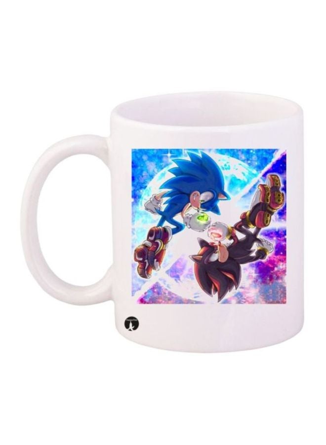 Sonic Printed Coffee Mug White/Blue/Purple