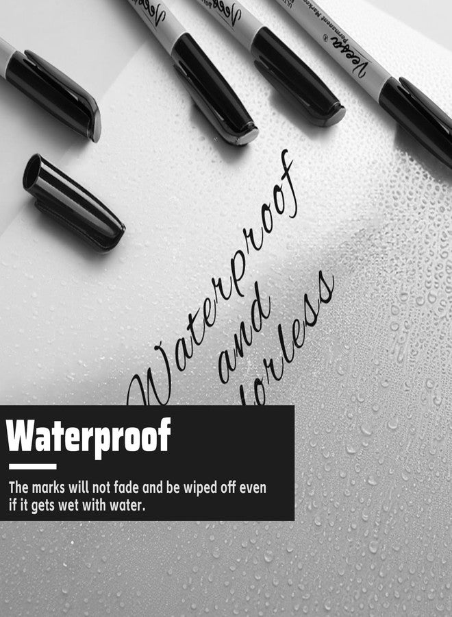 VEESA Ultra Fine Permanent Markers, 0.4mm, 60 Pack Black Ultra Permanent Markers Bulk, 1 Second Quick Drying, Waterproof, Fade-Resistant, Office Series, Classroom Set - Image 2