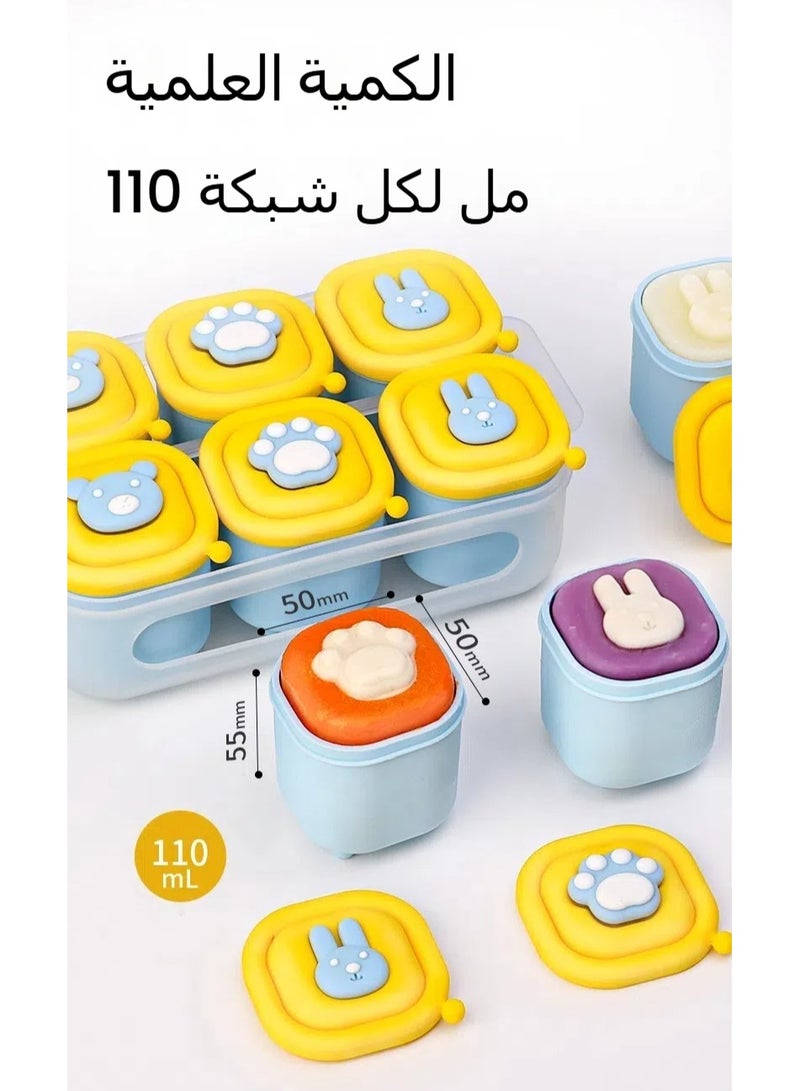 Baby Silicone Food Supplement Box Storage Freezer Lattice Box Baby Steamed Cake Mold and Cooked Meat Puree Complementary Food Abrasive Tools - Image 5