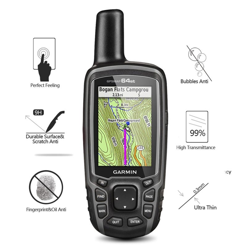 AKWOX (Pack of 4) Tempered Glass Screen Protector for Garmin GPSMAP 62 64 64s 64st, 0.3mm 9H Hard Scratch-resistant Protective Film for GPSMAP 62 62s 62sc 62st 62stc 64 64s 64st GPS - Image 2