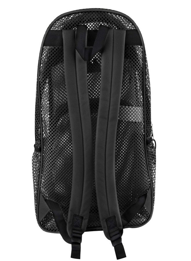 Summit Ridge Mesh Backpacks for Adults, School, Beach - Backpack with Reflective Strip (Black) - Image 5