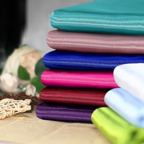 vveiiye Satin Fabric 1 Yard 60" Wide Soft Silky Charmeuse Satin Fabric by The Yard Soild Fabric for Wedding Dress, Sewing, Crafts, Party Decorations, Backdrop, White - Image 2