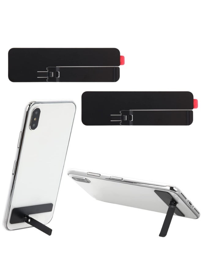 fantasize حامل هاتف رفيع غير مرئي، عبوة 2، حامل هاتف قابل للتعديل عمودي وأفقي، حافظة هاتف، حامل معدني متوافق مع أي هاتف محمول (أسود) - Image 1