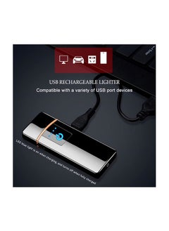 amazing.EGP Electronic Lighter, Windproof USB Rechargeable Electric Lighter with Smart Fingerprint Sensor, Double Side Ignition, Creative Power Indicator Flameless Lighter (Black)  - Image 5