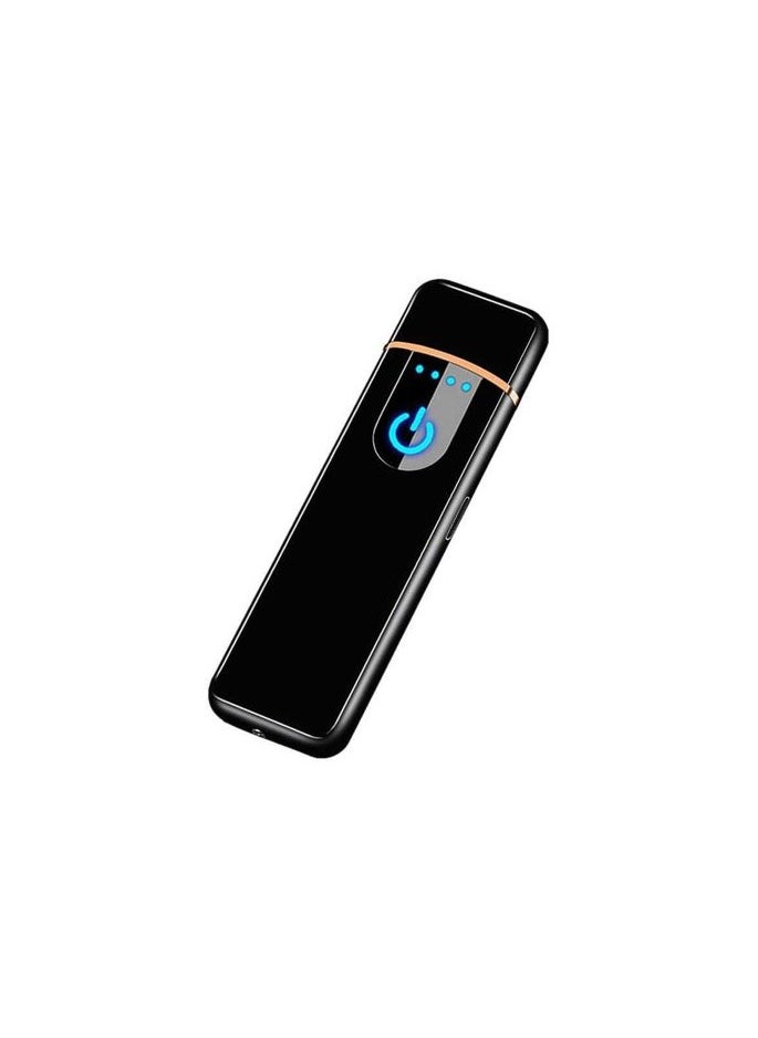 amazing.EGP - Electronic Lighter, Windproof USB Rechargeable Electric Lighter with Smart Fingerprint Sensor, Double Side Ignition, Creative Power Indicator Flameless Lighter (Black) - Image 1