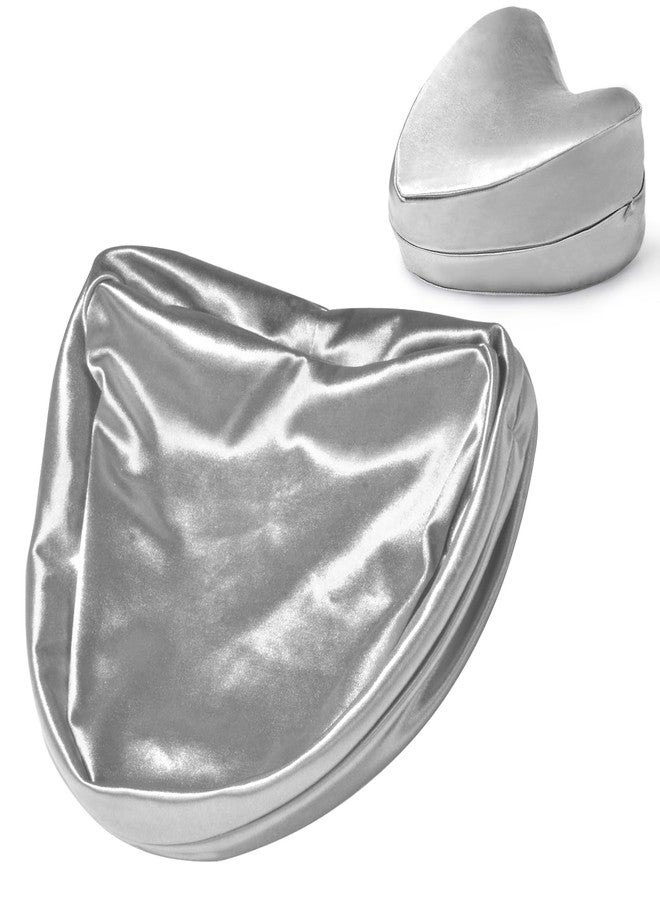 Zelimun Knee Pillow Cover 9.8" x9.8" x5.9", Leg Pillowcase Replacement, Contour Pillowcase for Heart Shaped Knee Pillow (Grey) - Image 1