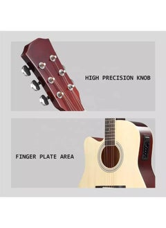 Megarya MegArya Cutaway Electro Acoustic Guitar with 4 Band EQ Natural  - Image 4