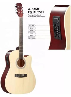 Megarya MegArya Cutaway Electro Acoustic Guitar with 4 Band EQ Natural  - Image 2