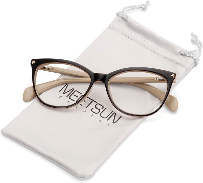 إطارات نظارات غير طبية من MEETSUN للنساء، نظارات وهمية على طراز “كات أاي” بعدسات عالية الوضوح - Image 1