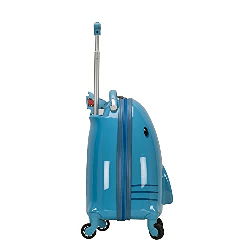Rockland Jr. Kids' My First Hardside Spinner Luggage,Telescoping Handles, Shark, Carry-On 19-Inch - Image 4