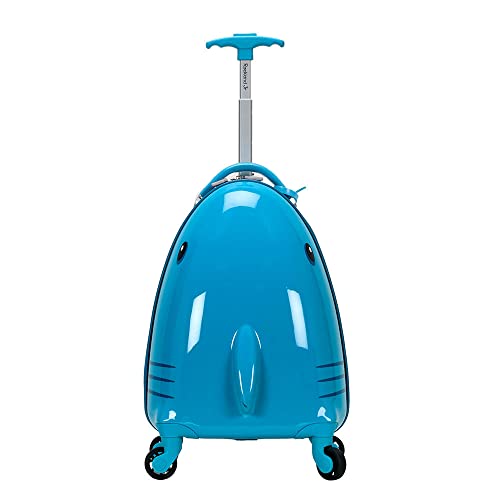 Rockland Jr. Kids' My First Hardside Spinner Luggage,Telescoping Handles, Shark, Carry-On 19-Inch - Image 5