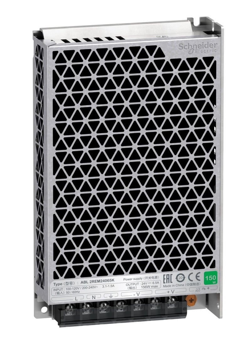 Schneider Electric - Schneider Power Supply Phaseo Easy ABL2_ single phase power supply, 100...240V input, 24V DC output, 156W, 6,5A_ [ABL2REM24065K] - Image 1
