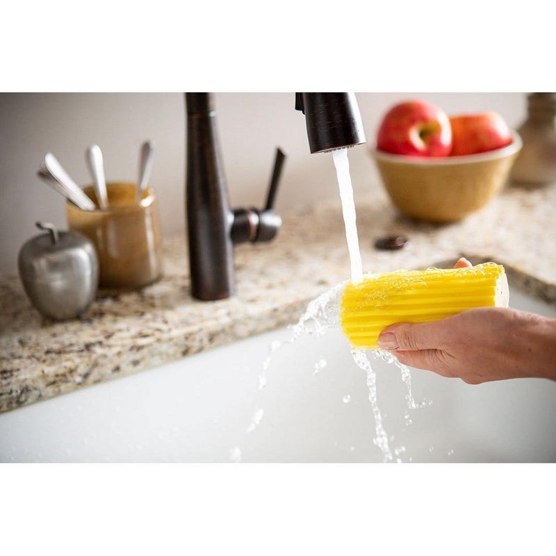 Scrub Daddy Damp Duster Reusable Dust Cleaning Sponge Yellow, Pre-Moistened Dust Remover for Blinds, Shelves, Furniture and Tight Spaces, Washable Water Activated Dusting Sponge, 1 Piece - Image 5