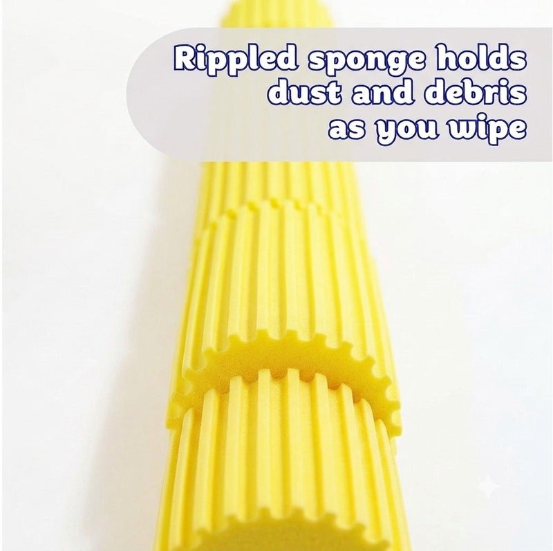 Scrub Daddy Damp Duster Reusable Dust Cleaning Sponge Yellow, Pre-Moistened Dust Remover for Blinds, Shelves, Furniture and Tight Spaces, Washable Water Activated Dusting Sponge, 1 Piece - Image 5