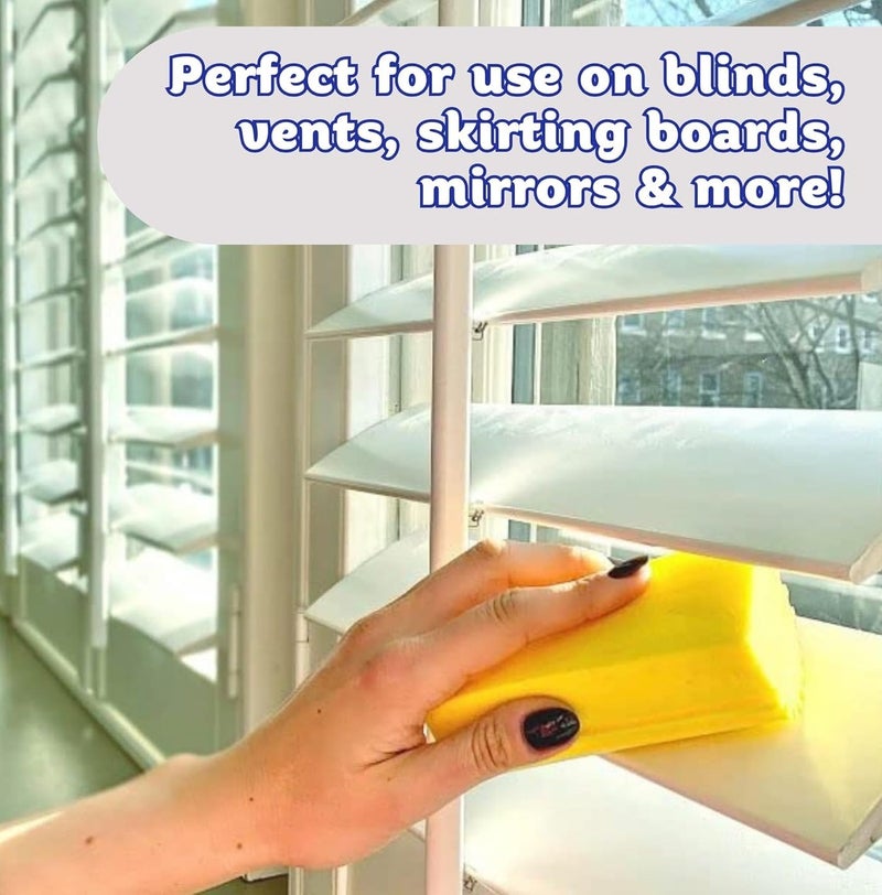 Scrub Daddy Damp Duster Reusable Dust Cleaning Sponge Yellow, Pre-Moistened Dust Remover for Blinds, Shelves, Furniture and Tight Spaces, Washable Water Activated Dusting Sponge, 1 Piece - Image 2