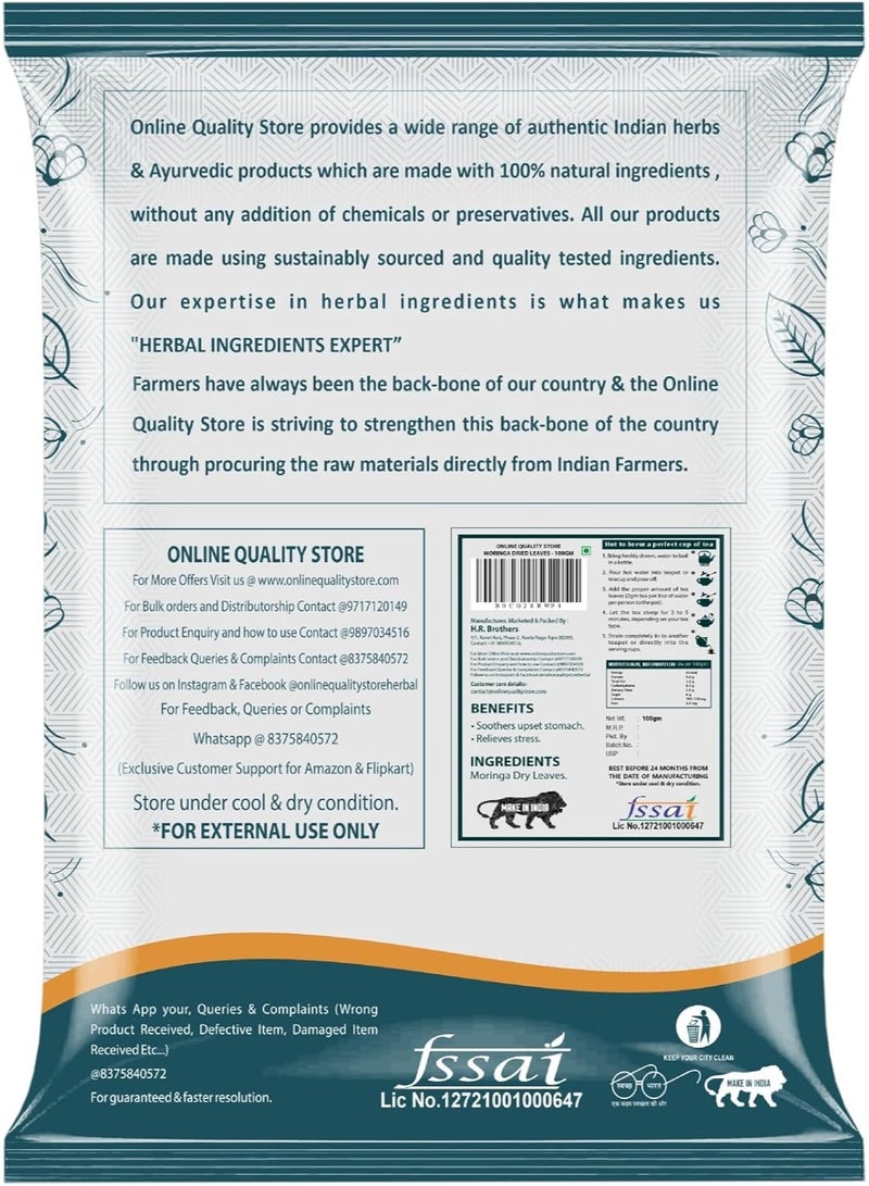 Online Quality Store Moringa Leaves - 100g |Moringa Dry Leaf, Dried Drumstick Tree Leaves, - Image 3