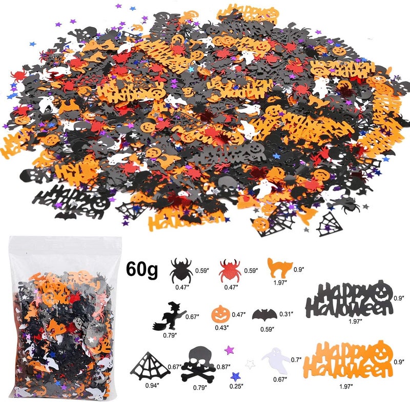 Konsait 2000pcs Confetti Table Scatter Pumpkins Spiders Bats Witches Spider Webs Star Cat Ghost Skull for Halloween Party Favor Decorations - Image 3