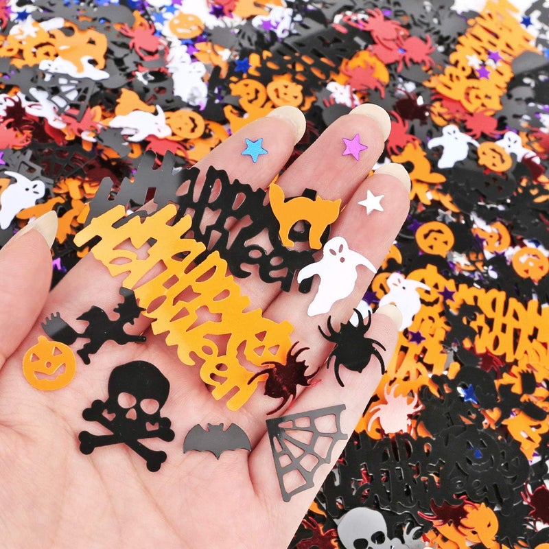 Konsait 2000pcs Confetti Table Scatter Pumpkins Spiders Bats Witches Spider Webs Star Cat Ghost Skull for Halloween Party Favor Decorations - Image 2