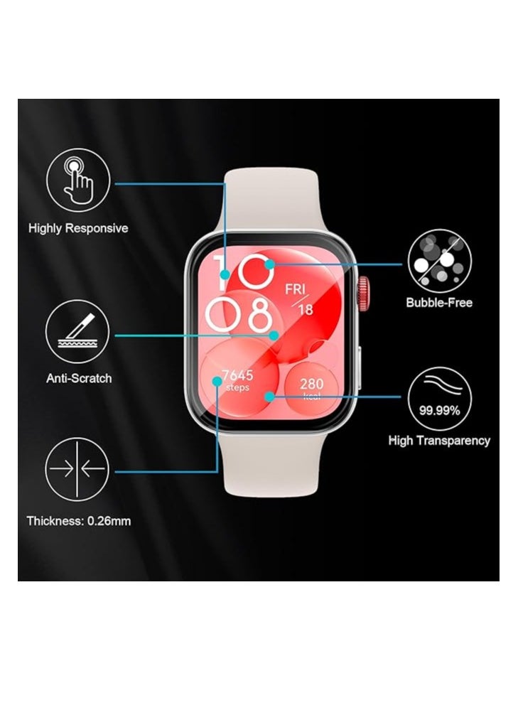 Generic - Screen Protector for Huawei Watch Fit 3, Pack of 3, 3D Full Coverage HD Flexible Screen Protector, Anti-Dust, Bubble-Free Screen Protector, Scratch-Resistant Screen Protector - Image 1