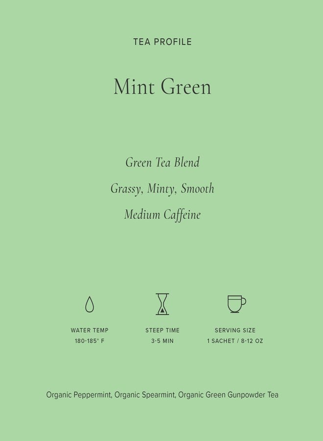 Art of Tea Organic Mint Green Tea Bags, 50 Count Premium Pyramid Sachets, Refreshing Green Tea with Peppermint & Spearmint, Smooth Caffeinated Tea for Hot or Iced Tea - Image 4