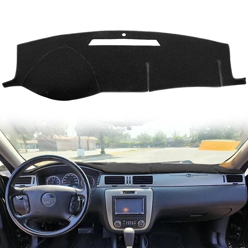 Yiz Dash Cover Mat Custom Fit for Chevy Chevrolet Impala 2006-2013,Impala Limited 2014-2016 Dashboard Cover Pad Carpet (Black) J30 - Image 1