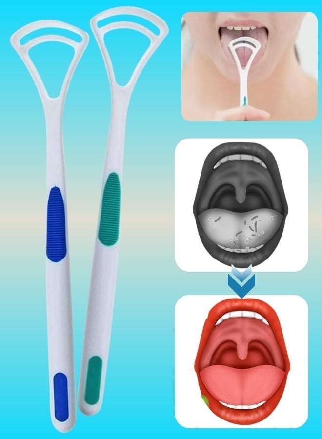 NIKITA.VIVI 2 Pcs Tongue Scraper Oral Tongue Cleaner Mouth Tongue Cleaning Brush Fresh Breath Maker Tongue Cleaner Tool Oral Hygiene Care Brush - Image 1