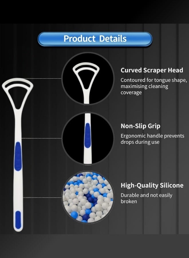 NIKITA.VIVI 2 Pcs Tongue Scraper Oral Tongue Cleaner Mouth Tongue Cleaning Brush Fresh Breath Maker Tongue Cleaner Tool Oral Hygiene Care Brush - Image 5