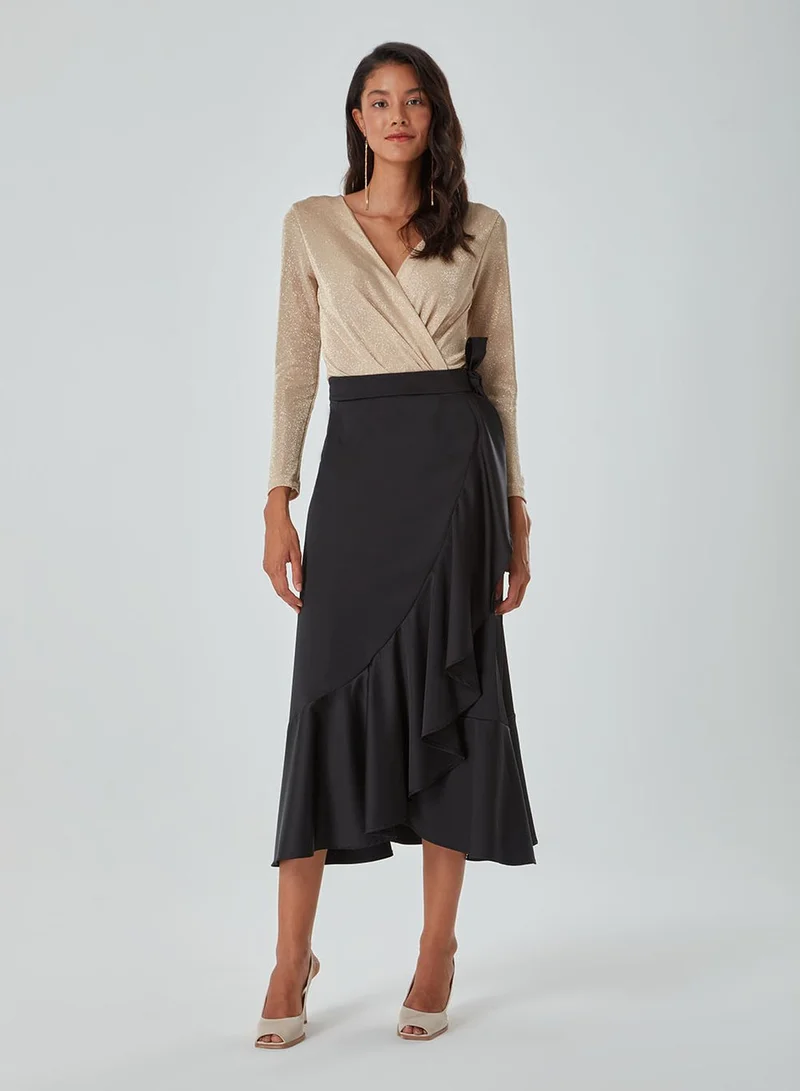 MIZALLE Ruffle High Waist Skirt