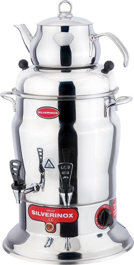 Işıkgaz Silverinox 16 Liter Double Teapot Tea Samovar Vending Machine 