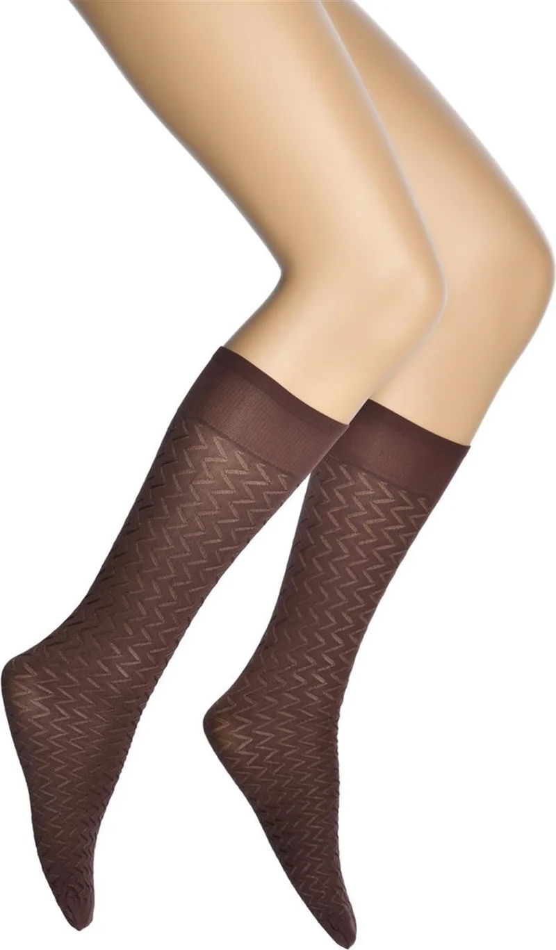 Dore River Patterned Micro Knee High Women's Socks