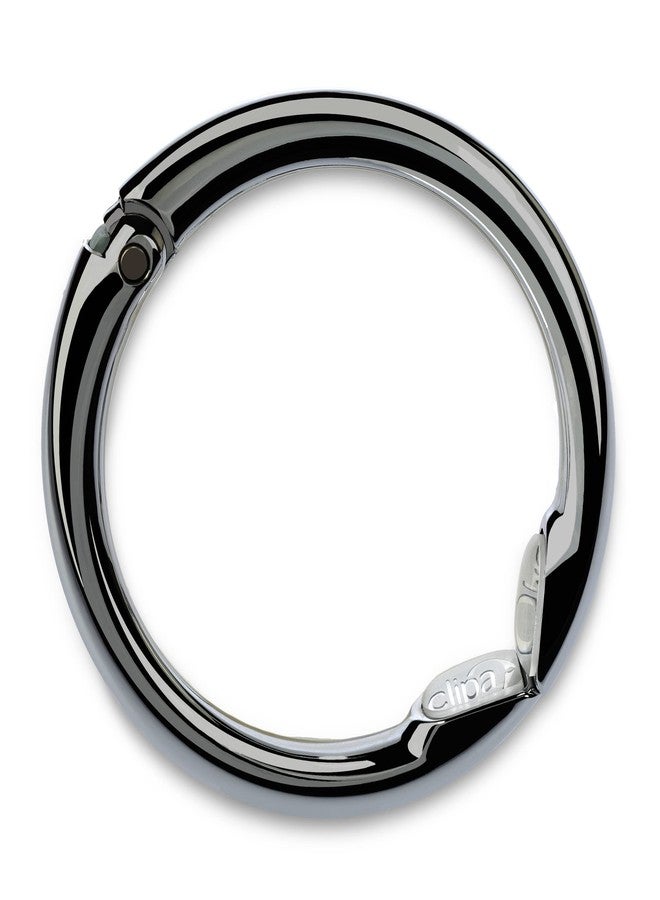 Clipa Bag Hanger - Polished Hematite PVD - The Ring that Opens Into a Hook and Hangs in Just 1/2" of Space, Holds 33 lbs., 3 yr. Warranty - Image 1