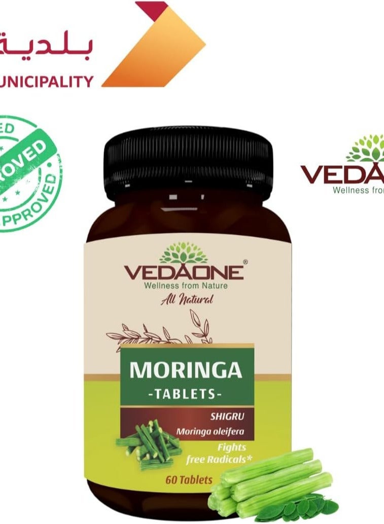 VedaOne All Natural Premium Moringa tablets 750mg each| 60 Tablets| 100% organic |Moringa benefits- Immune Support, Energy Boost, Digestion, Metabolism, Rich in Antioxidants, Vitamins, and Minerals - Image 2