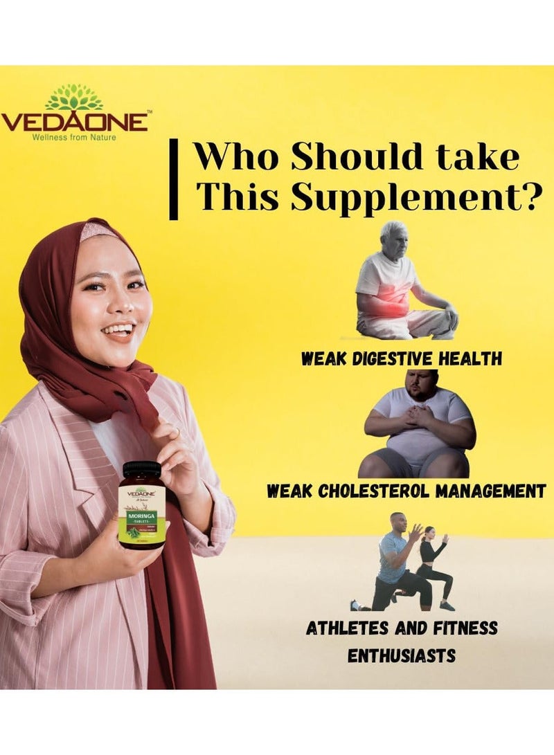VedaOne All Natural Premium Moringa tablets 750mg each| 60 Tablets| 100% organic |Moringa benefits- Immune Support, Energy Boost, Digestion, Metabolism, Rich in Antioxidants, Vitamins, and Minerals - Image 4